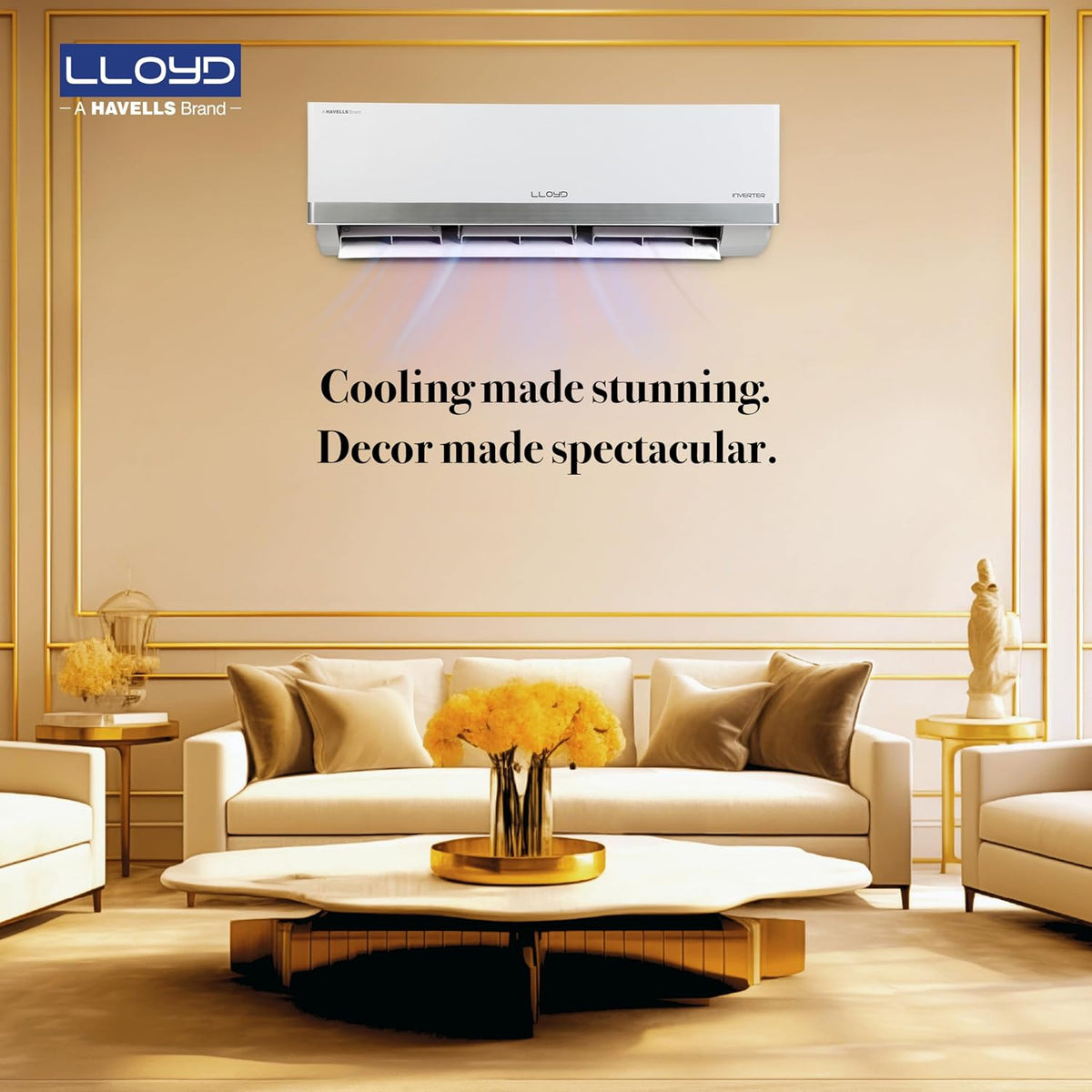 Lloyd 1.5 Ton 3 Star Inverter Split AC (5 in 1 Convertible, Cools Even at 52°C, Anti Corrosion Coating, Copper, Anti-Viral Filter, White with Silver (GLS18I3FOSBW))