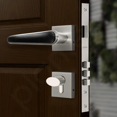 Plantex Main Door Lock/Mortise Lock for Doors - Robust Door Handle for Home with Brass Locks Body & Cylinder (PT-014, Satin & Black)-4