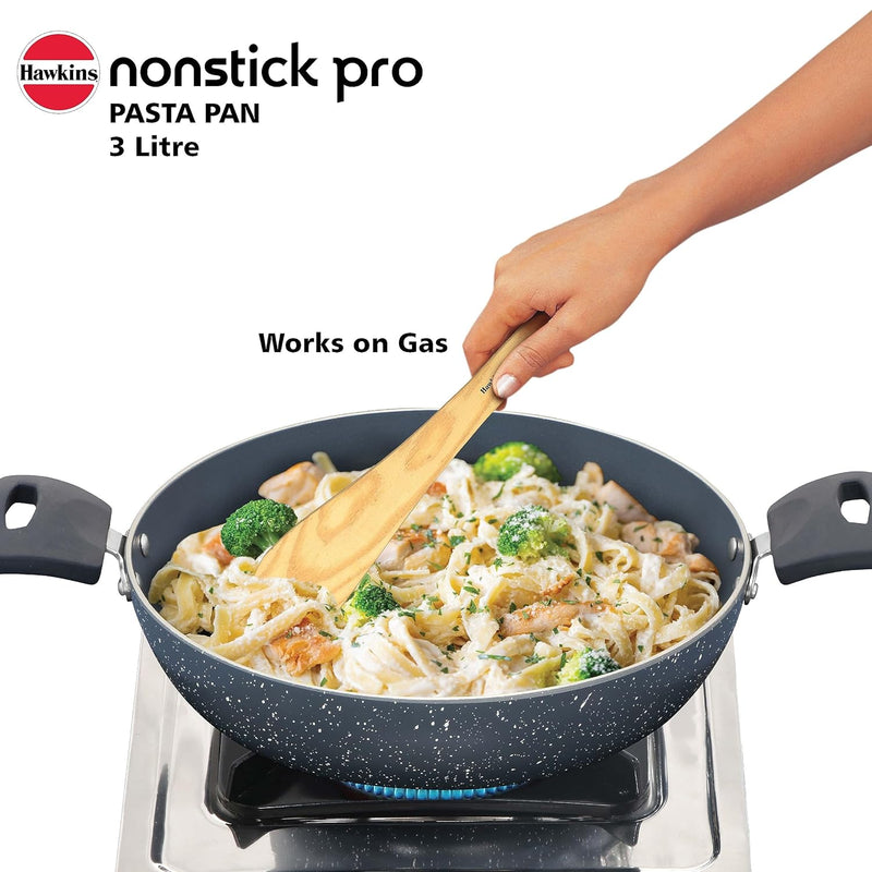 Hawkins Nonstick Induction Pasta Pan, 26 cm Diameter, Granite Fry Pan, Blue (ICP26G)
