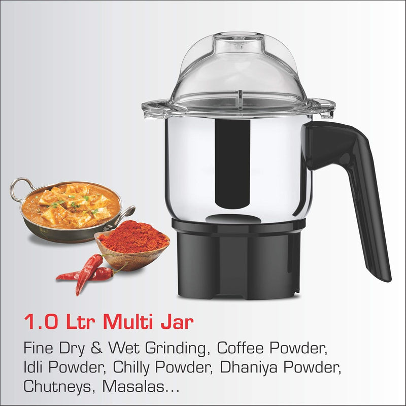 Vidiem ROC Mixer Grinder 1500W for Kitchen with 2 SS Self-Locking Jars