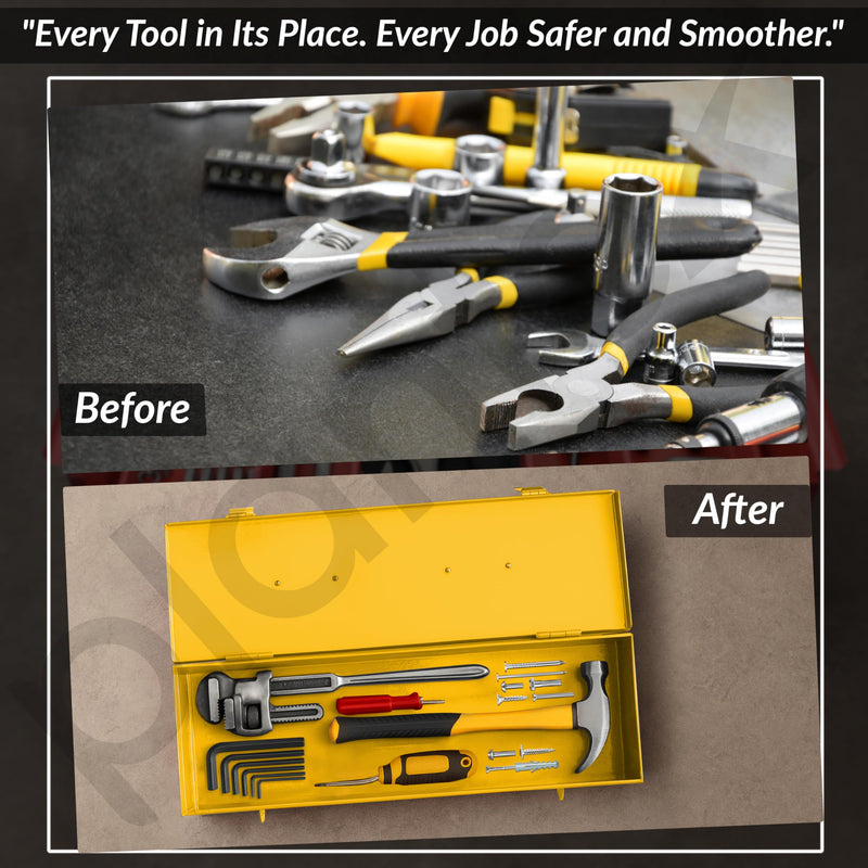Plantex 12-inch Small Tool Box for Tools/Tool Box Empty for Home Use/Compact Tools Kit Box (Yellow)-6