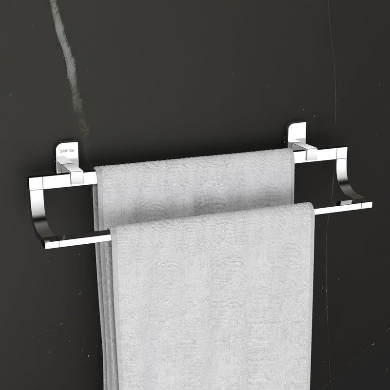 Plantex Dual 304 Grade Stainless Steel Towel Rod for Bathroom/Towel Bar for Bathroom/24 Inch Towel Hanger/Towel Holder - Pack of 1 (1908, Chrome)-1