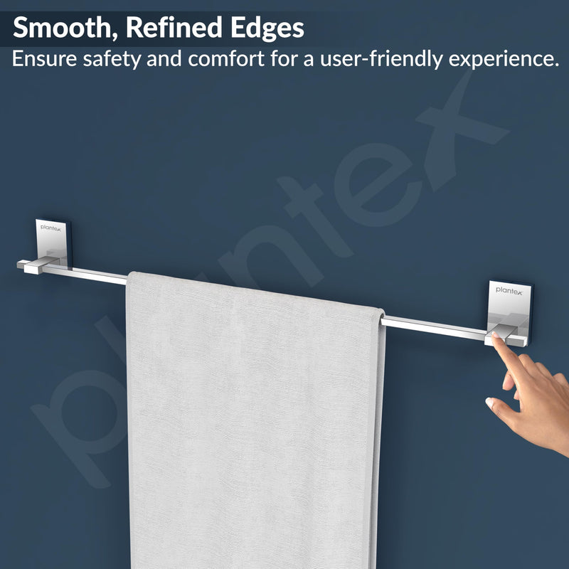 Plantex 304 Grade Stainless Steel 24 inch Single Towel Rod/Towel Holder for Bathroom/Towel Bar/Hanger/Stand/Bathroom Accessories - Senso (Chrome)-3