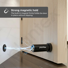 Plantex Stainless Steel Wall-Mounted Magnetic Door Stopper/Door Catcher for Wooden Door/Stops for Door - Pack of 2 (Matt Black)-5