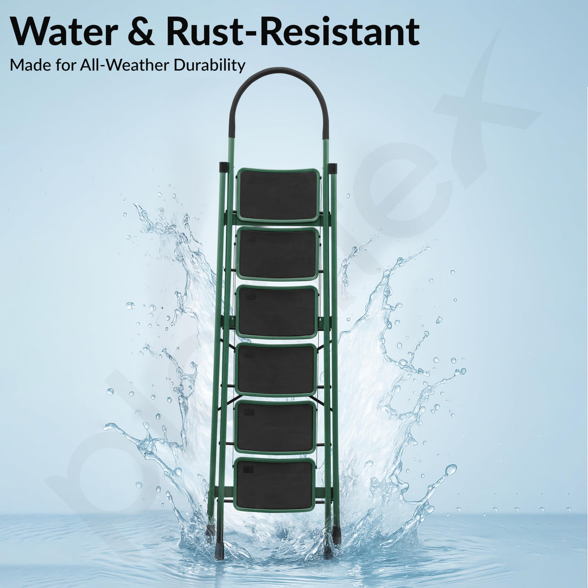 Plantex Hercules Pro 6-Step Foldable Ladder for Home with 150 kg Load Capacity/Heavy-Duty Steel Ladder/Anti-Slip Wide Step/Strong, Stable & Multi-Purpose (Green)-6
