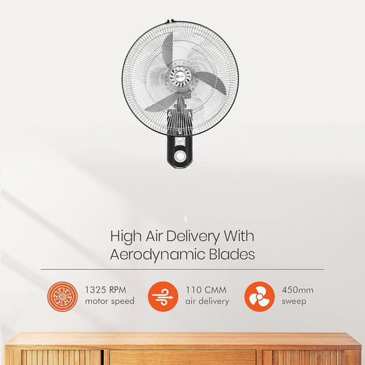 Orient Electric 450mm Tornado - Wall II Fan (Chrome)