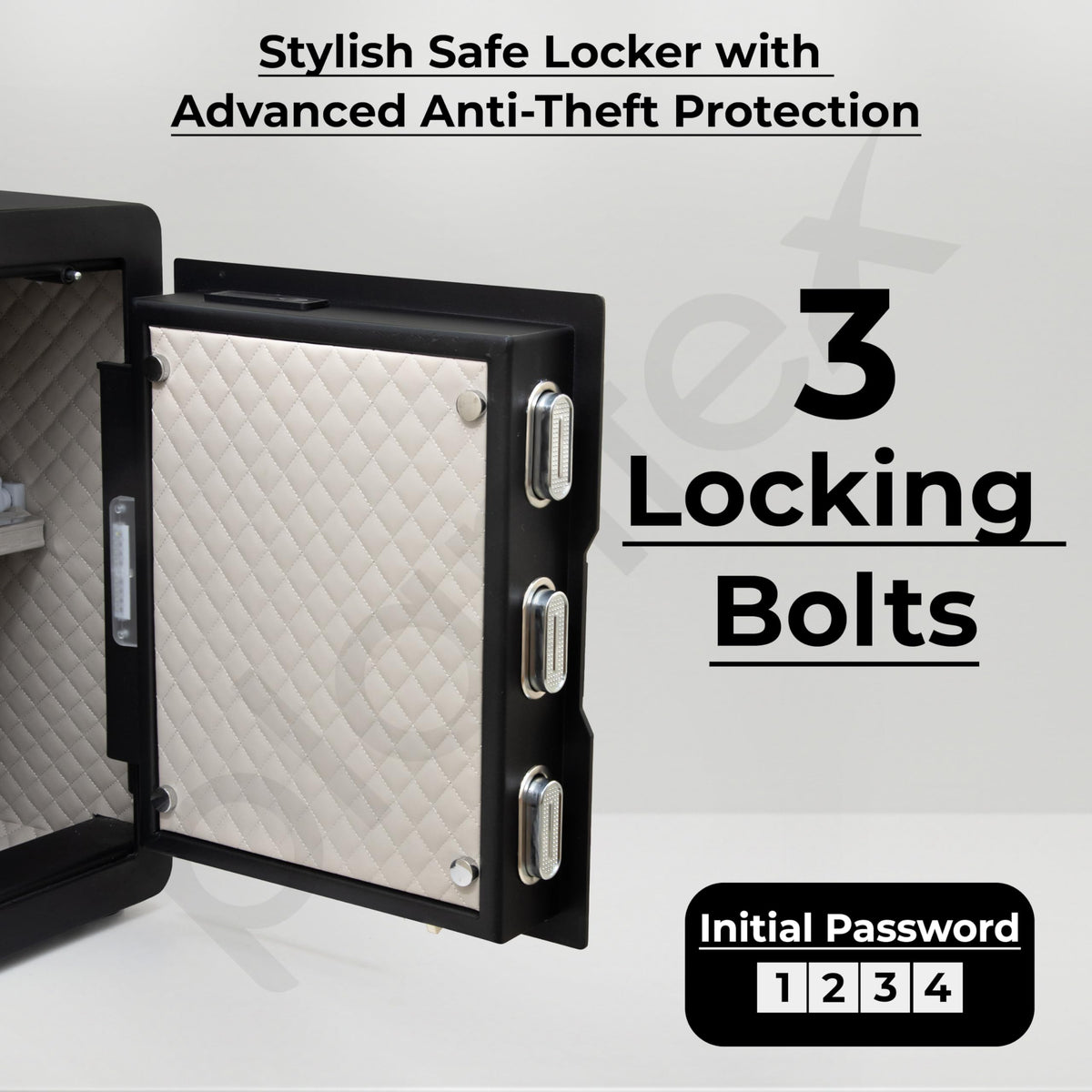 Plantex Safe Locker for Home/55 litre Safety Locker Box with Biometric Fingerprint, Touchscreen & Emergency Key/Tijori with External Power Backup - (Black)-5
