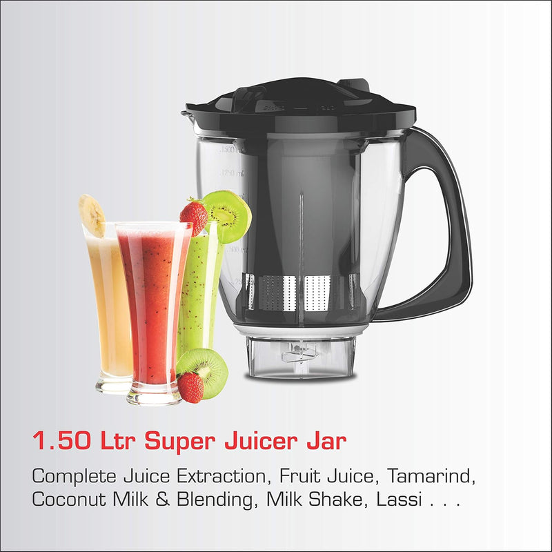 Vidiem Eva Premium 750W Mixer Grinder with 5 Jars (Lavender & Black) | Juicer Mixer Grinder for Wet & Dry Grinding, Chut