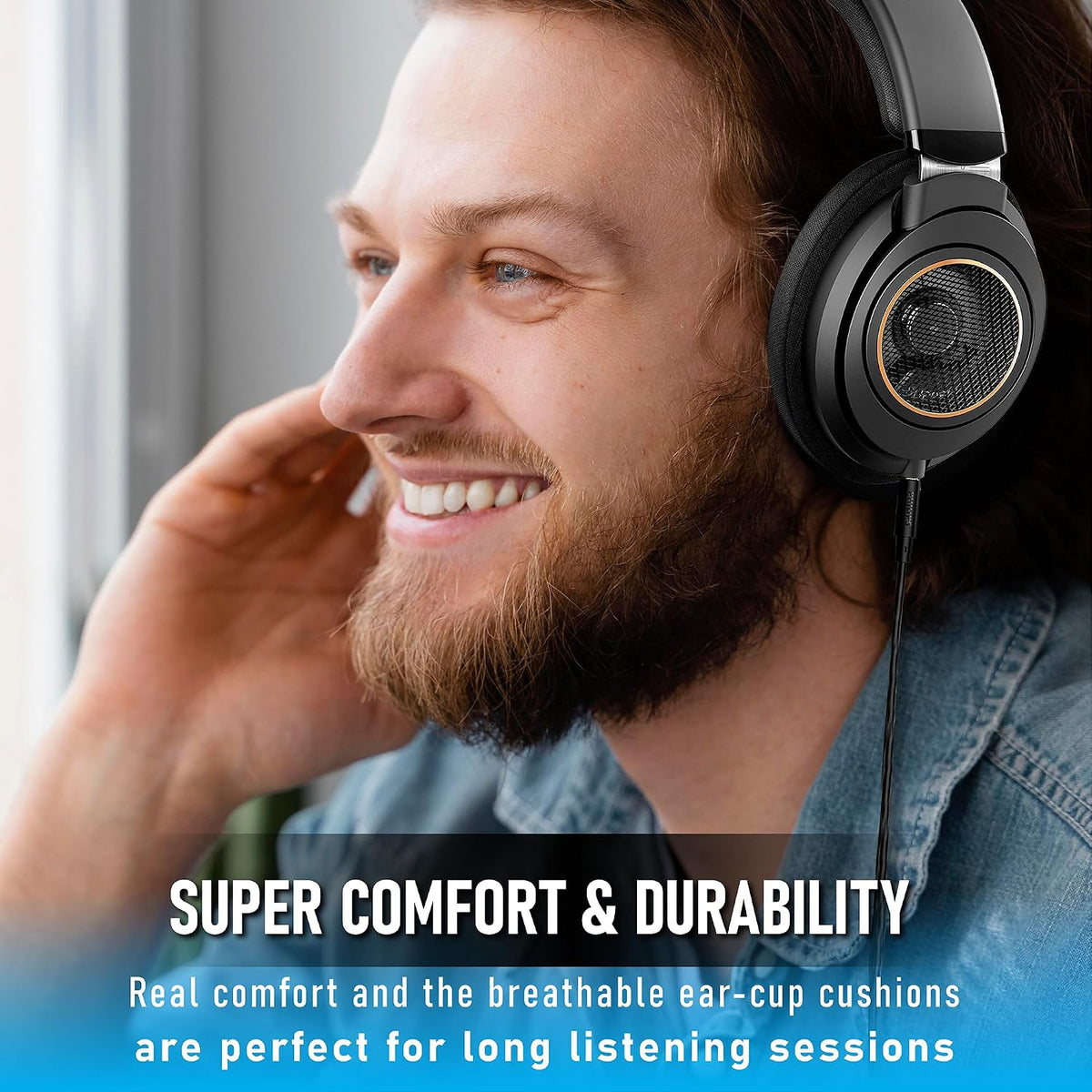 Philips Audio SHP9600 Wired Over Ear Headphones with Mic (Black) (SHP9600/00)
