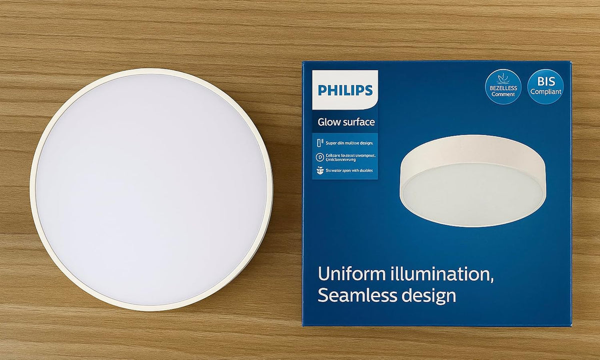 Philips LED Glow Surface Downlight Metal Body, Trim Less Sleek and Energy-efficient Surface Mount Light (6500k - Cool White, B0FLQD8Z8S)