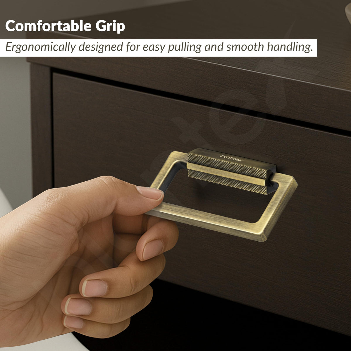 Plantex Rajwadi Drawer Kadi/3.5 Inch Drawer Handle/Pull-Push Kadi for Home/Office Cabinet - Pack of 3 (Brass Antique)-6
