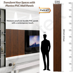 Plantex PVC Wall Panel/Louvers Panel for Wall/3d Wall Panel for Interior Wall Decor/Eco-Friendly Fluted Panel for Wall/- Pack of 7,Covers - 70 Sq. Ft (Teak Brown-12 Inch x 10 Ft)-2