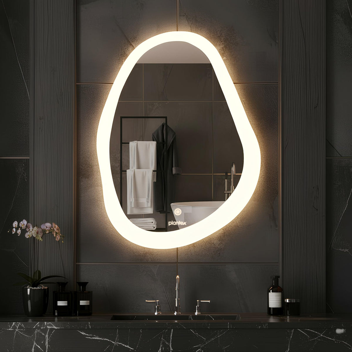 Plantex LED Bathroom Mirror with 3 Tone/Designer Mirror for Living Room/Bedroom/Dressing Room - Oval Shape (18 x 24 Inch) (Model APS-1465)