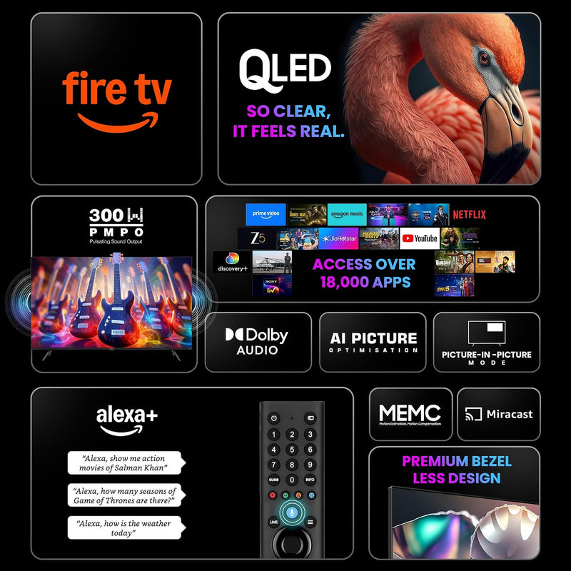 Onida 108 cm (43 inch) QLED Ultra HD 4K Smart Fire TV Q43UFD-3