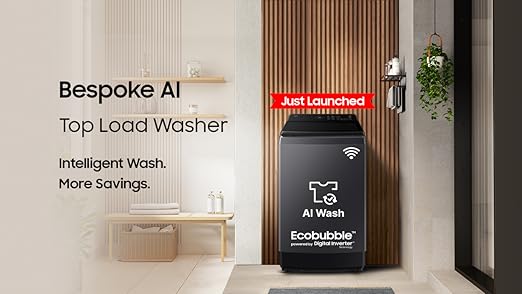 Samsung Smart Choice 10 Kg, 5 Star, AI Wash, Ecobubble, AI Energy Mode, AI VRT+, Soft Closing Door, Wi-Fi, Digital Inverter, Fully-Automatic Top Load Washing Machine (WA80F10E2LTL, Lavender Gray)