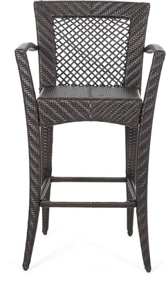 Severino Outdoor Patio Bar Chair 4 Chairs For Balcony (Brown)