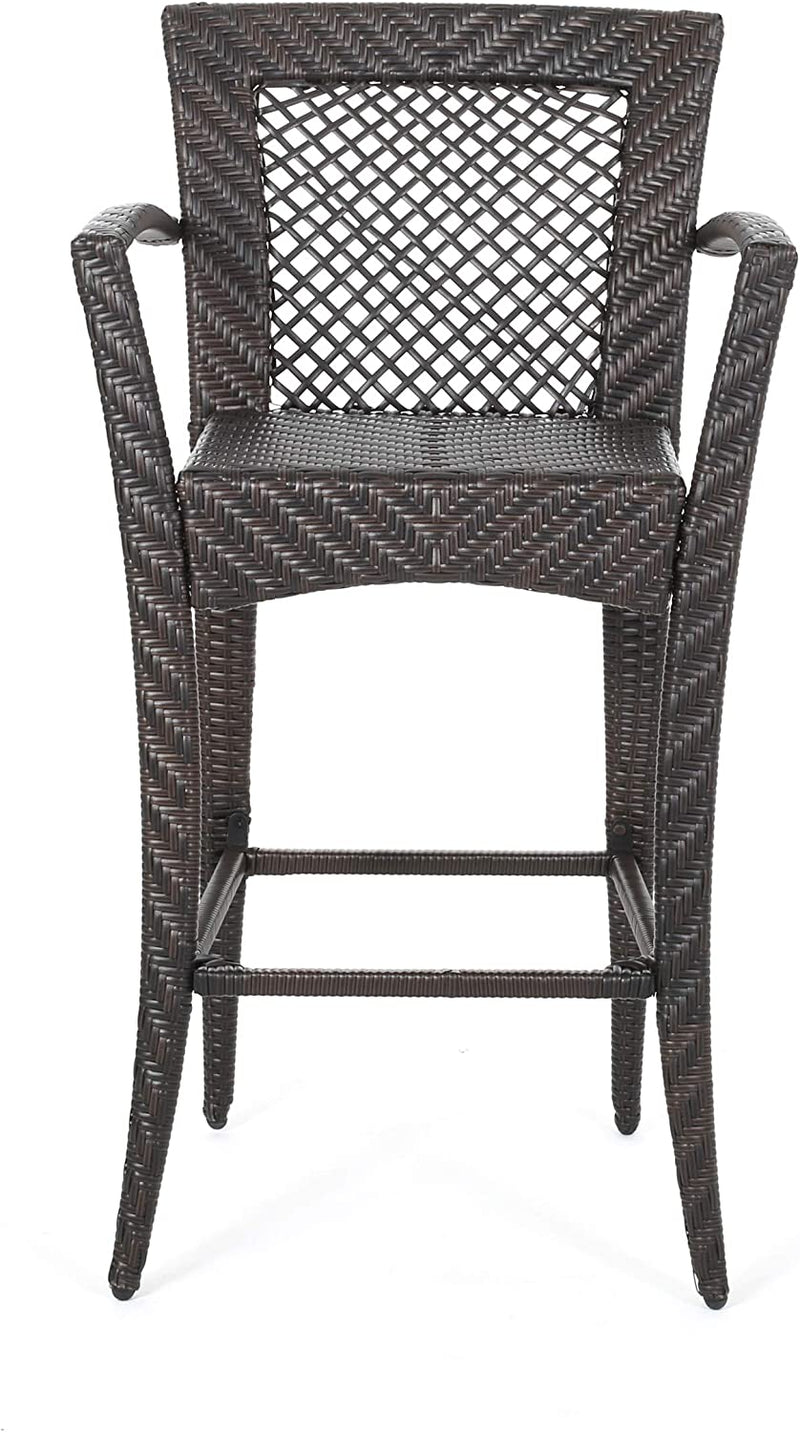 Severino Outdoor Patio Bar Chair 4 Chairs For Balcony (Brown)