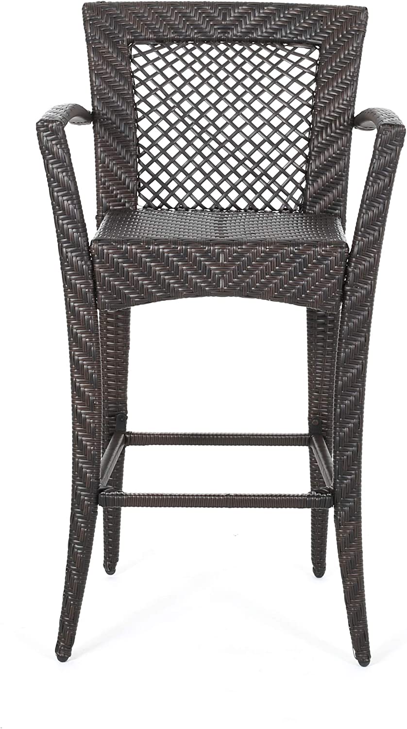 Severino Outdoor Patio Bar Chair 4 Chairs For Balcony (Brown)