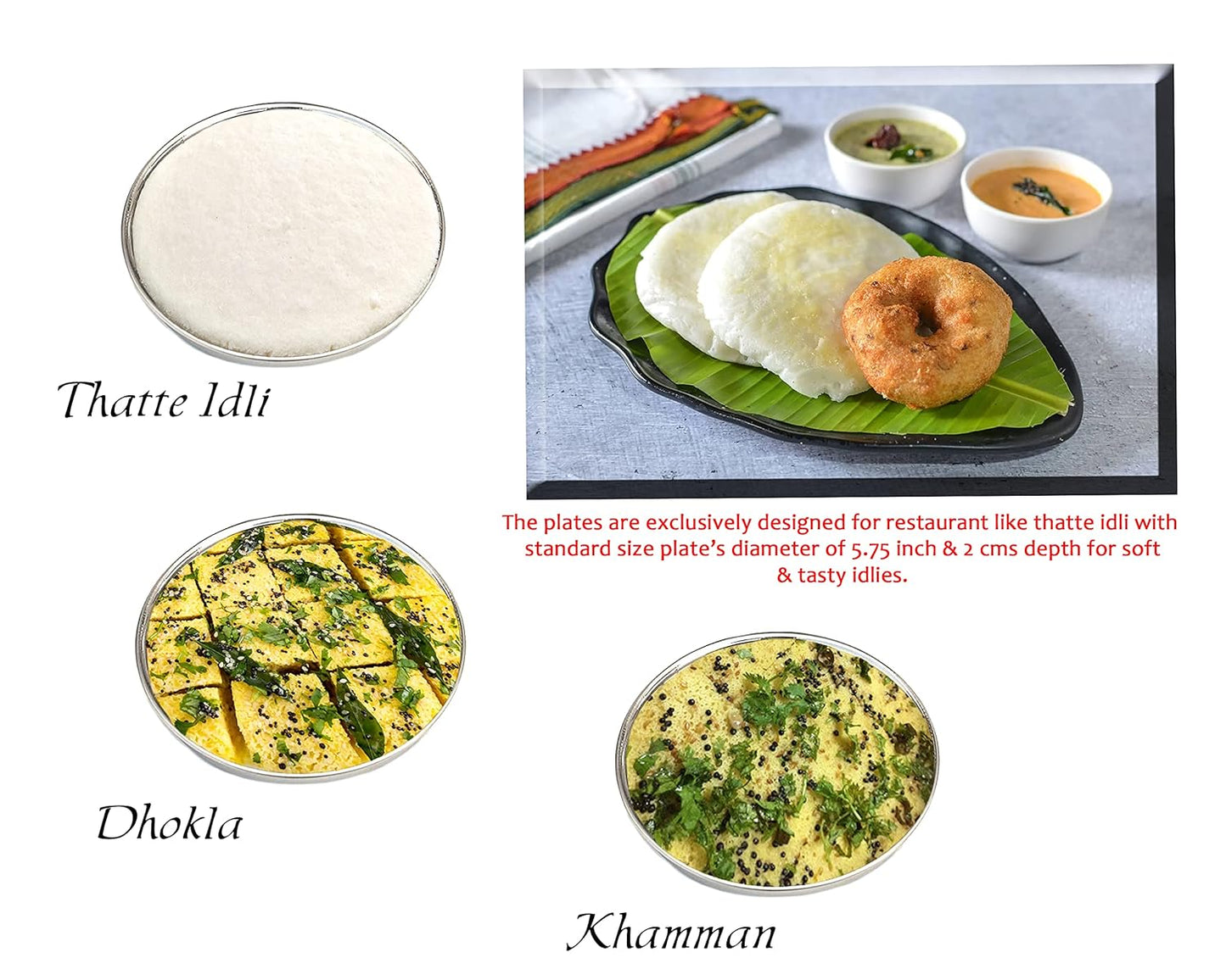 BLeaf Stainless Steel-5 Plate Thatte Idli Stand/Dhokla Maker (5 Plate, 5 Idli)