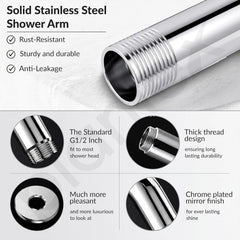 Plantex Shower Head for Bathroom with Shower Arm/Bathroom shower Combo(488) Strong ABS Combo/Rain Shower/Adjustable Head/9 Inch Shower Arm/6 Inch Shower Head-5