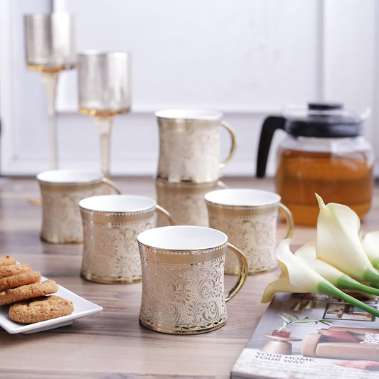 Clay Craft Ceramic Mug - 6 Pieces, Multicolour, 210 Milliliter