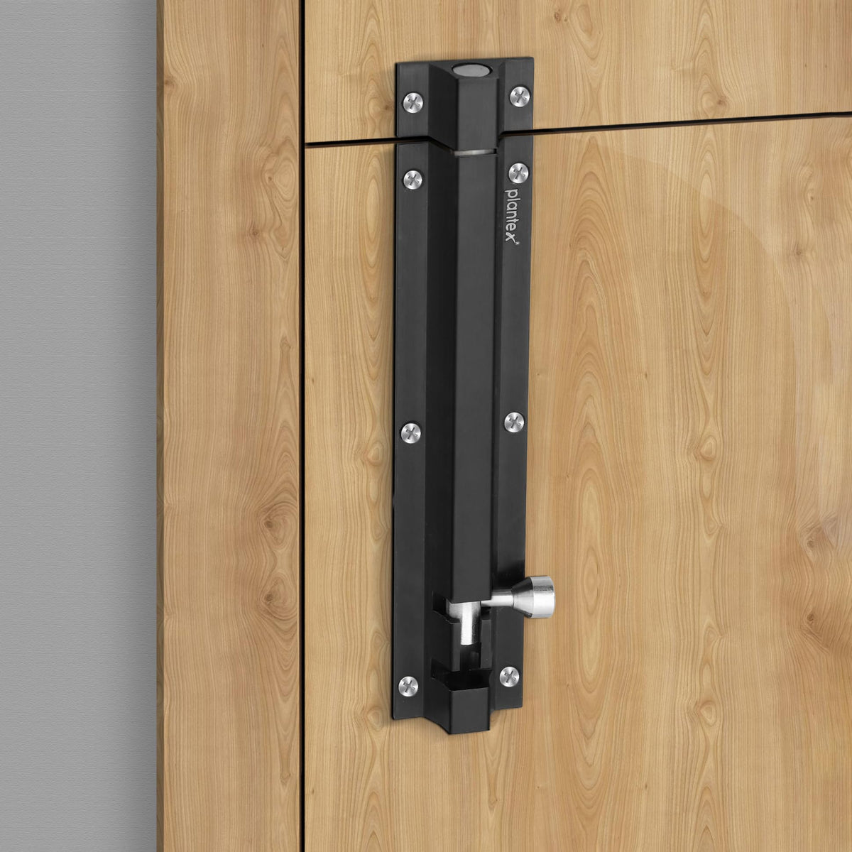 Plantex Stainless Steel 8 inch Tower Bolt/Tower Bolt for Home,Offices Doors and Windows/Tower Bolt for Main Door/Door Latch/Kundi/Chitakini/Door Latch for Windows (Black, Pack of 1)-2