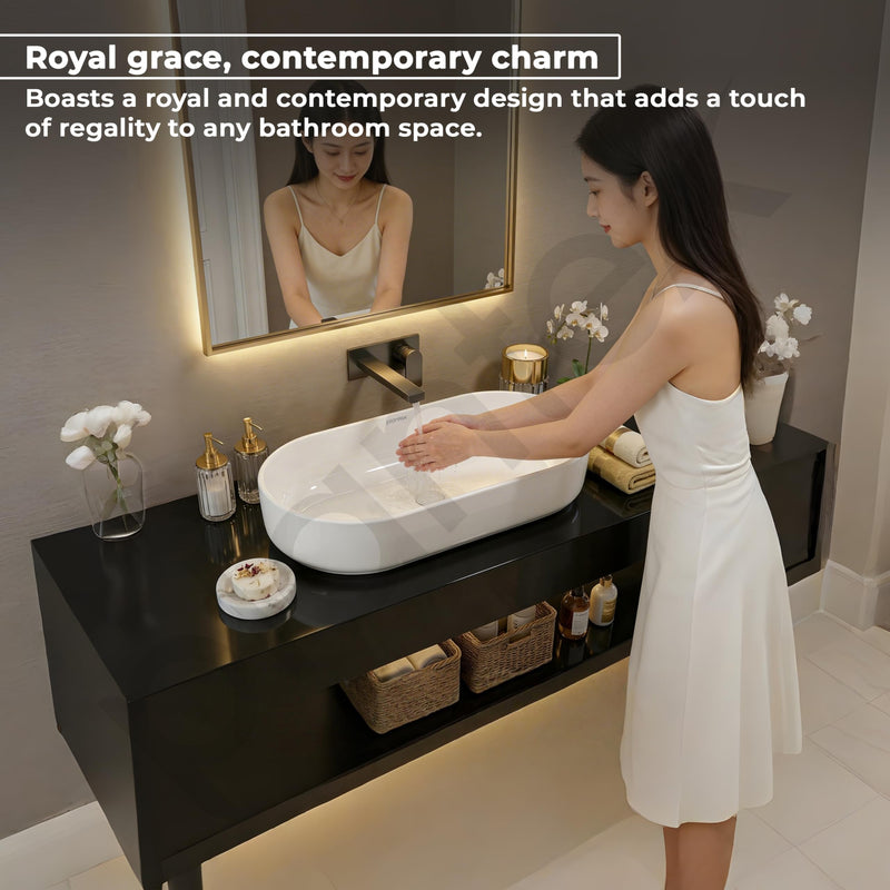 Plantex Platinum Ceramic Wash Basin/Basin for Bathroom/Tabletop Wash Basin/Bathroom Basin with 10 Years Glaze Warranty by Plantex (White, 28 x 14 x 6 Inch)-6