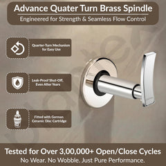 Plantex Pure Brass 25 mm Toilet Flush Valve for Toilet with Teflon Tape & Brass Wall Flange for Commercial & Residential Use-(Star, Chrome)-4