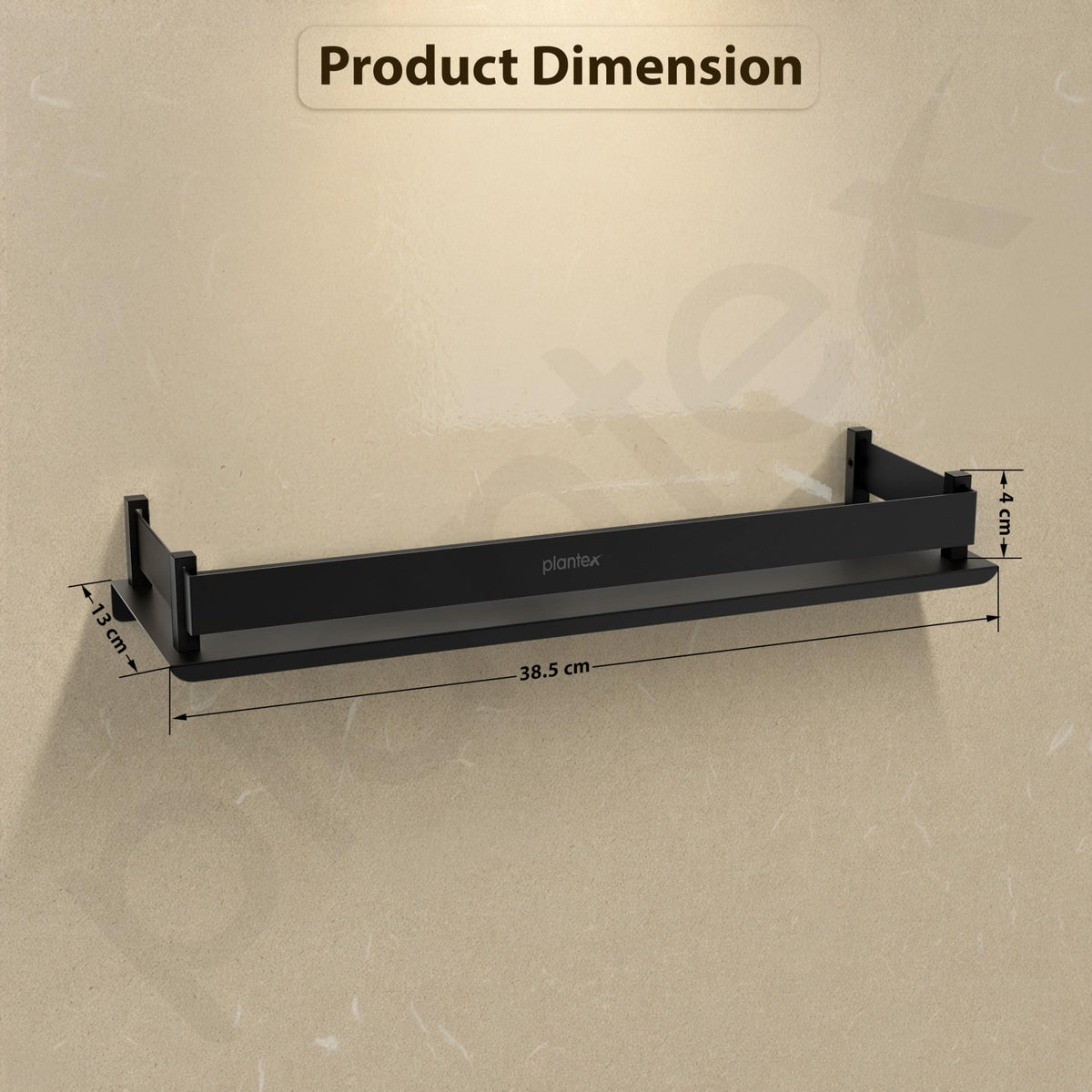 Plantex Stainless Steel Bathroom Shelf/Rack/Bathroom Organizer with Drill/Kitchen Storage Shelf/Wall Mounted Washroom Accessories - (15 x 5 Inch, Black)-5