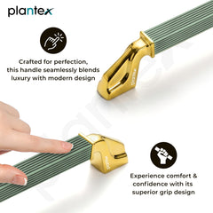Plantex Aluminium Cabinet Handle/160mm Wardrobe Handle for Home/Cupboard Door Pull-Push Handles for Office - Pack of 2 (Green & Gold)-4
