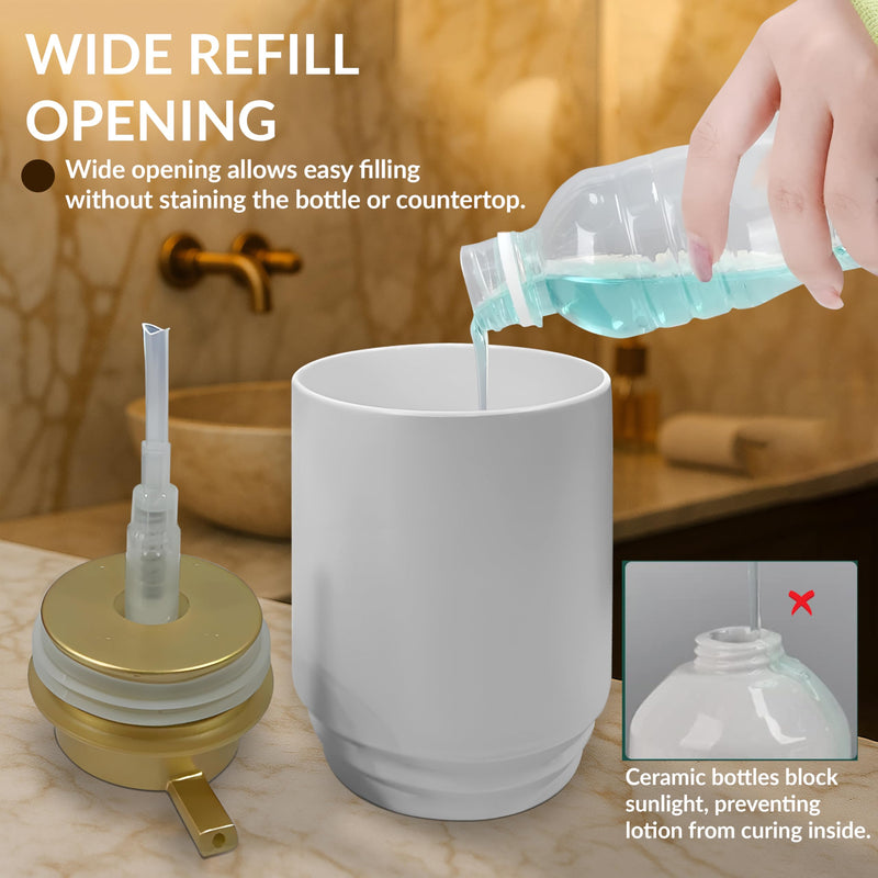 Plantex Ceramic Soap Dispenser for Washbasin/Hand Soap Dispenser/Soap Dispenser for Kitchen/Bathroom Accessories - Pack of 1 (Model APS-NZBA-436)-2