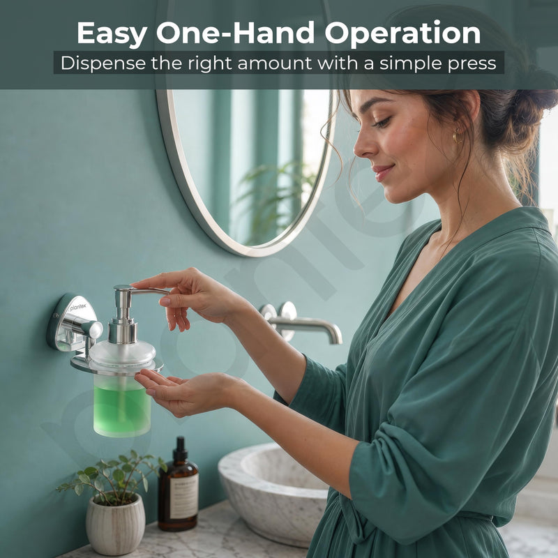 Plantex J4 Stainless Steel Liquid Soap Dispenser/Shampoo Dispenser for Wash Basin/Hand Wash Dispenser Wall Mounted/Bathroom Accessories (Chrome Finish) Angel-6