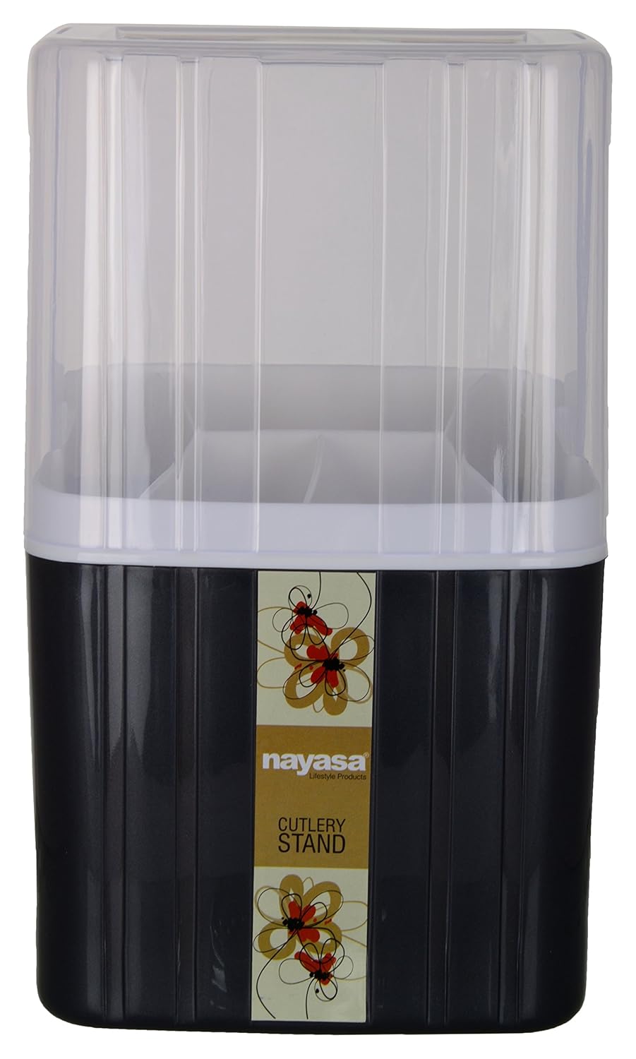 Nayasa Superplast Castle Plastic Cutlery Stand, Grey, 12X3X14 Cm