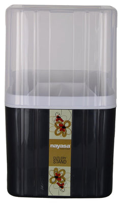 Nayasa Superplast Castle Plastic Cutlery Stand, Grey, 12X3X14 Cm