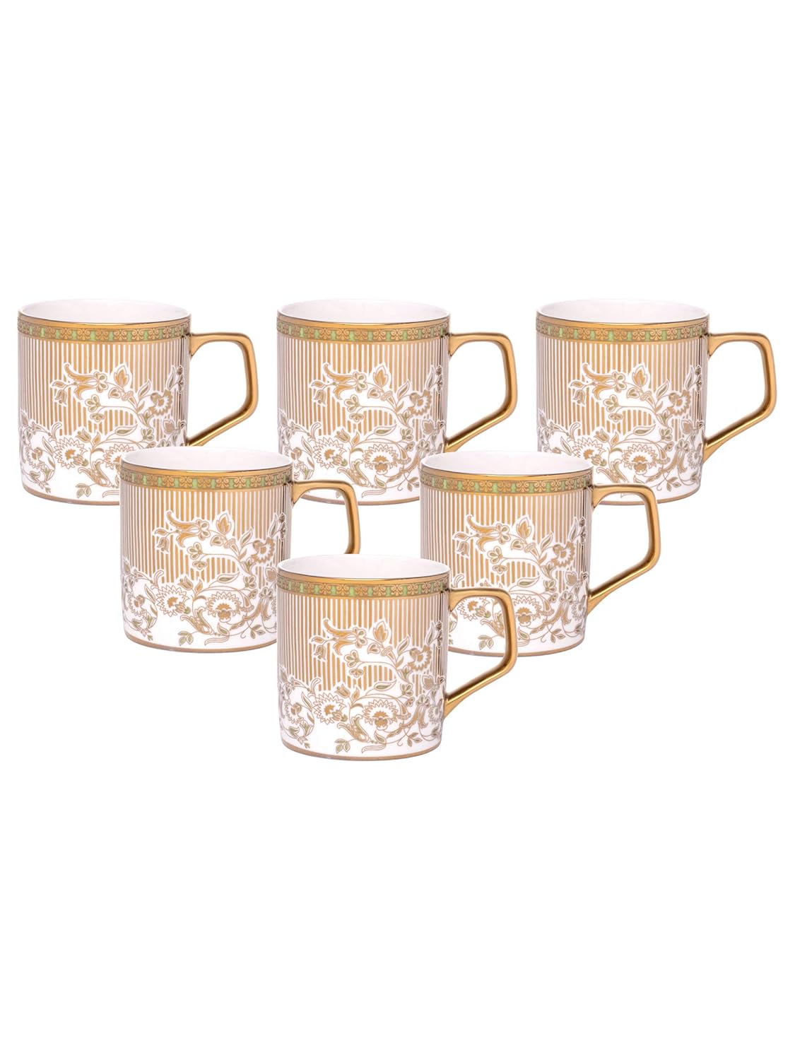 Clay Craft - Director Coffee Mugs Set, 6-pieces, 240ml, Ebony E686, multicolor, standard (CM-DIRECTOR-EBONY-E686)