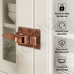 Plantex Cabinet Latch Heavy-Duty Hatch Case Bolt for Storage Units, Toolboxes, Kitchen Cabinets & Cupboards - Pack of 4 (Rose Gold)-2