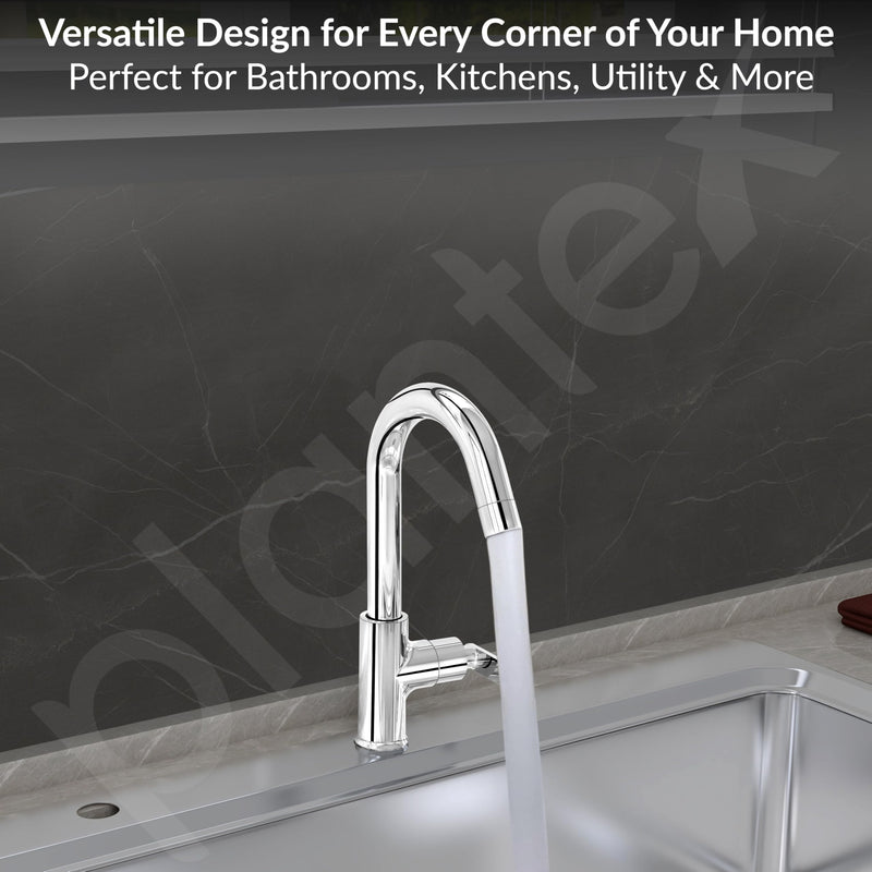 Plantex Pure Brass Kitchen Sink Tap Faucet/Deck Mounted 360 Degree Rotating Tap for Kitchen Sink/Water Saving Aerator- 7 Year Warranty (BAL-512 -Chrome Finish)-6