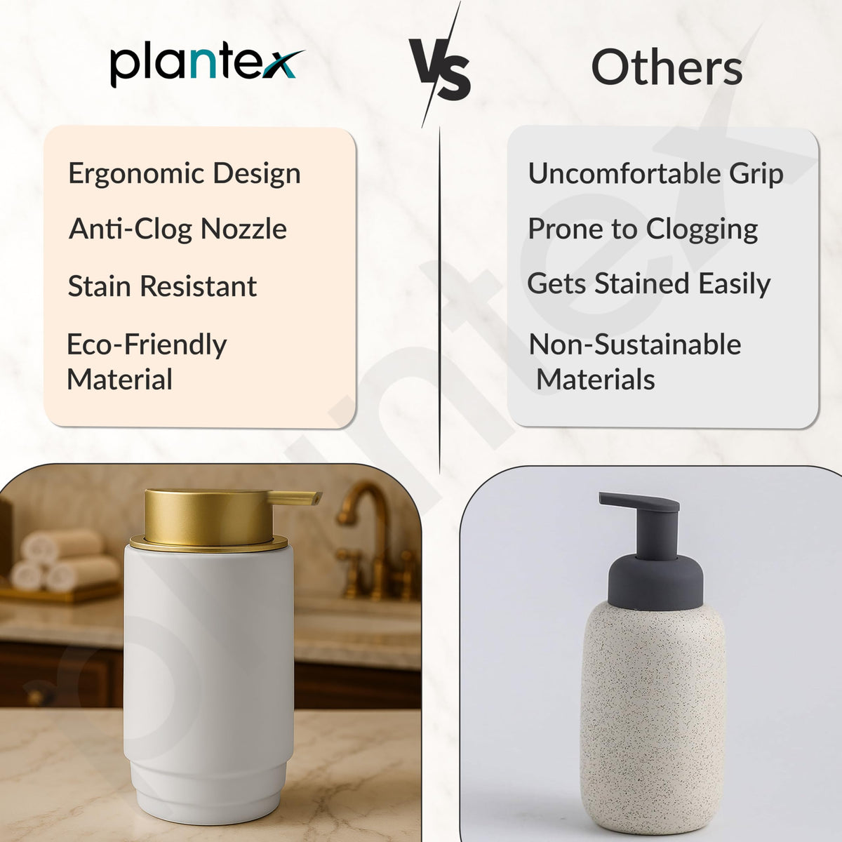 Plantex Ceramic Soap Dispenser for Washbasin/Hand Soap Dispenser/Soap Dispenser for Kitchen/Bathroom Accessories - Pack of 1 (Model APS-NZBA-436)-6