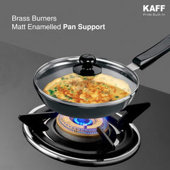 Kaff 4 Burner Gas Stove Top for Kitchen - 58CM Manual Ignition Cooktop For Modular Kitchen |Ergonomic Knob |Tri-Pin Bras