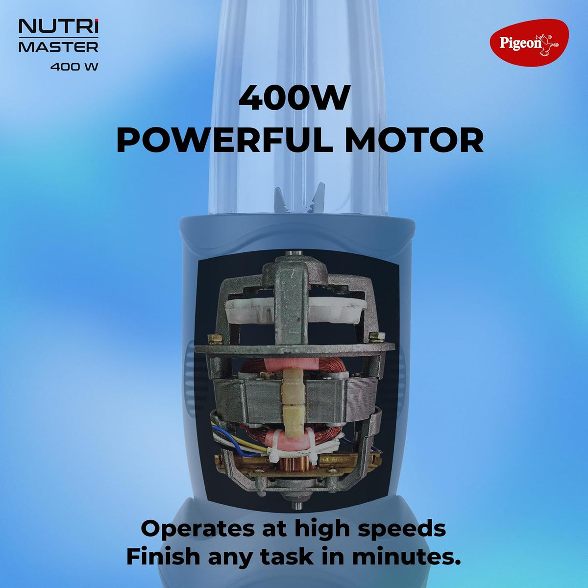 Pigeon by Stovekraft Stainless Steel Nutri Master | Mixer Grinder Juicer Blender Smoothie Maker All-In-1 Machine | 400 W