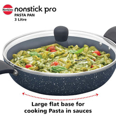 Hawkins Nonstick Induction Pasta Pan, 26 cm Diameter, Granite Fry Pan, Blue (ICP26G)