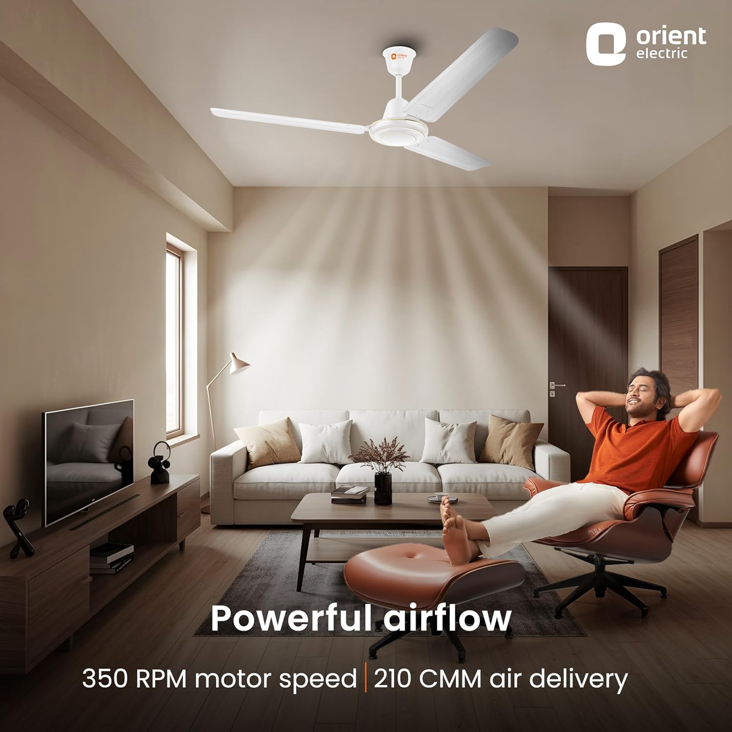 Orient Electric Apex-FX 1200mm Ceiling Fan for Home| BEE 1 Star Rated Energy Efficient Fan| Rust Resistant | Strong and Powerful Motor | 2 Years Warranty by Orient | White - Pack of 1