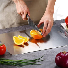 Plantex Chopping Board/Steel Chopper Board for Kitchen Use/Vegetable Cutting Pad with Easy-to-Move Handle with Hygienic Surface - (31 x 20.5 x 0.1 Cm)-2