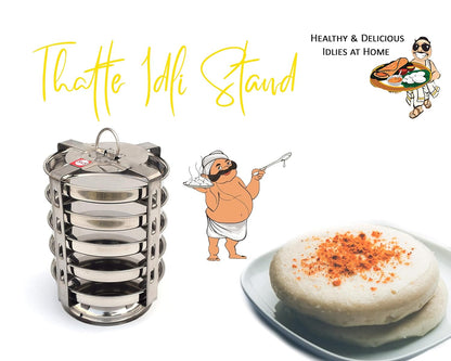 BLeaf Stainless Steel-5 Plate Thatte Idli Stand/Dhokla Maker (5 Plate, 5 Idli)