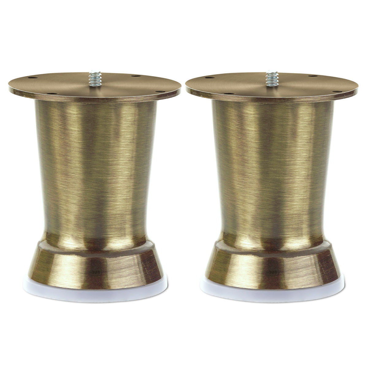 Plantex Heavy Duty Round 4 inch Spare Sofa Legs for Bed Furniture/Sofa Legs for Furniture Fitting/Table Legs/Sofa Leg Set of 2 pcs (Brass Antique) (Model APS-DTS-51)-1