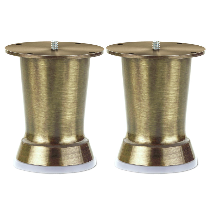 Plantex Heavy Duty Round 4 inch Spare Sofa Legs for Bed Furniture/Sofa Legs for Furniture Fitting/Table Legs/Sofa Leg Set of 2 pcs (Brass Antique) (Model APS-DTS-51)-1