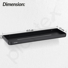 Plantex Shelf for Bathroom/Self Adhesive Wall Shelves/No Drill Bathroom Organizer/18x5 inch Shelf for Home/Office/Hotel - Pack of 1 (1502, Black)-2