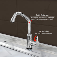 Plantex Pure Brass Single Lever Kitchen Taps for Home Sink/Kitchen Tap with Water Saving Nozzle for Sink Tap with 7 Year Warranty -(FLO-812-Mirror-Chrome)-6