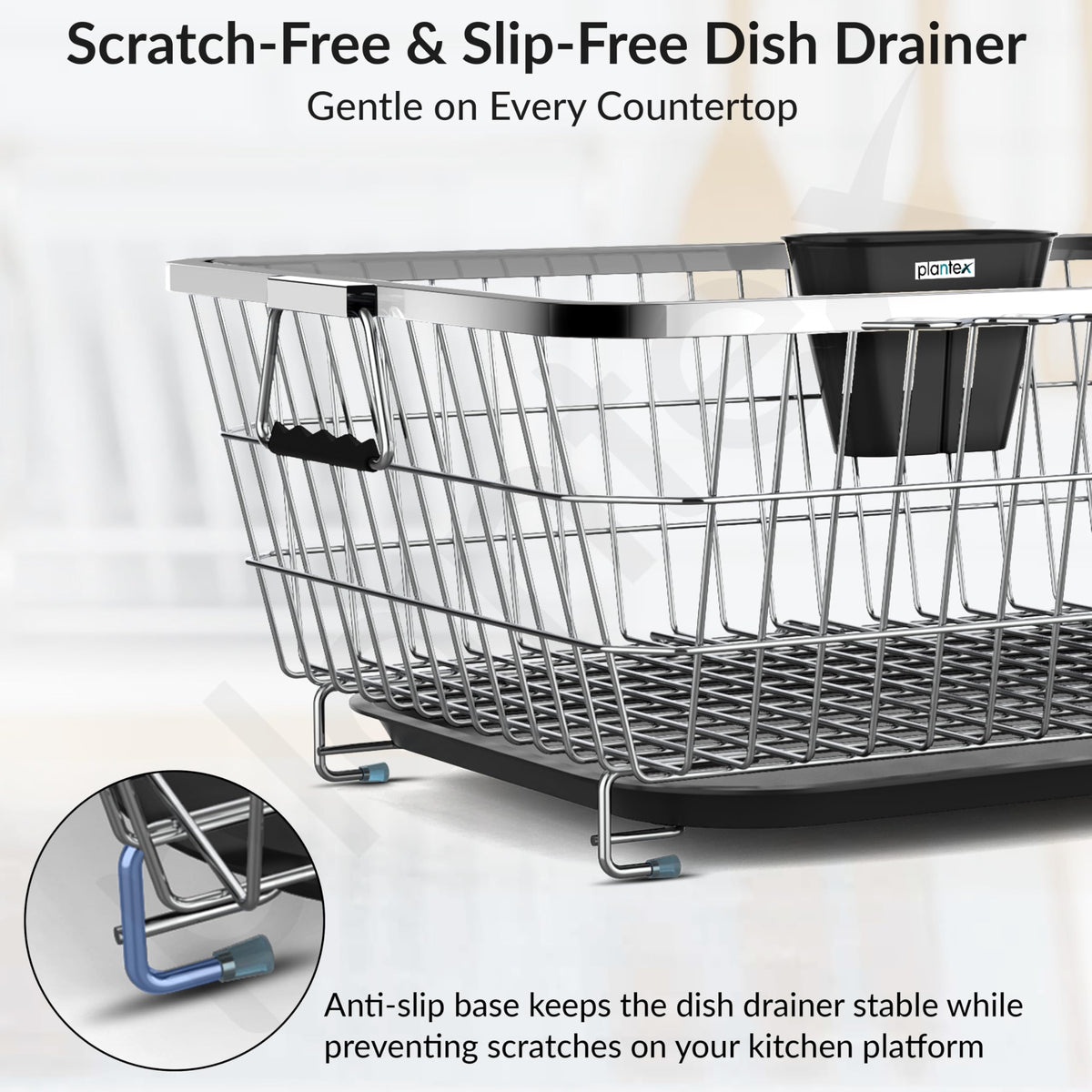 Plantex Stainless Steel Dish Drainer Basket for Kitchen Utensils/Dish Drying Rack with Drainer/Plate Stand/Bartan Basket (Size-56 x 43 x 22 cm)-6
