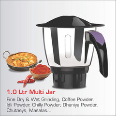 Vidiem Eva Premium 750W Mixer Grinder with 5 Jars (Lavender & Black) | Juicer Mixer Grinder for Wet & Dry Grinding, Chut